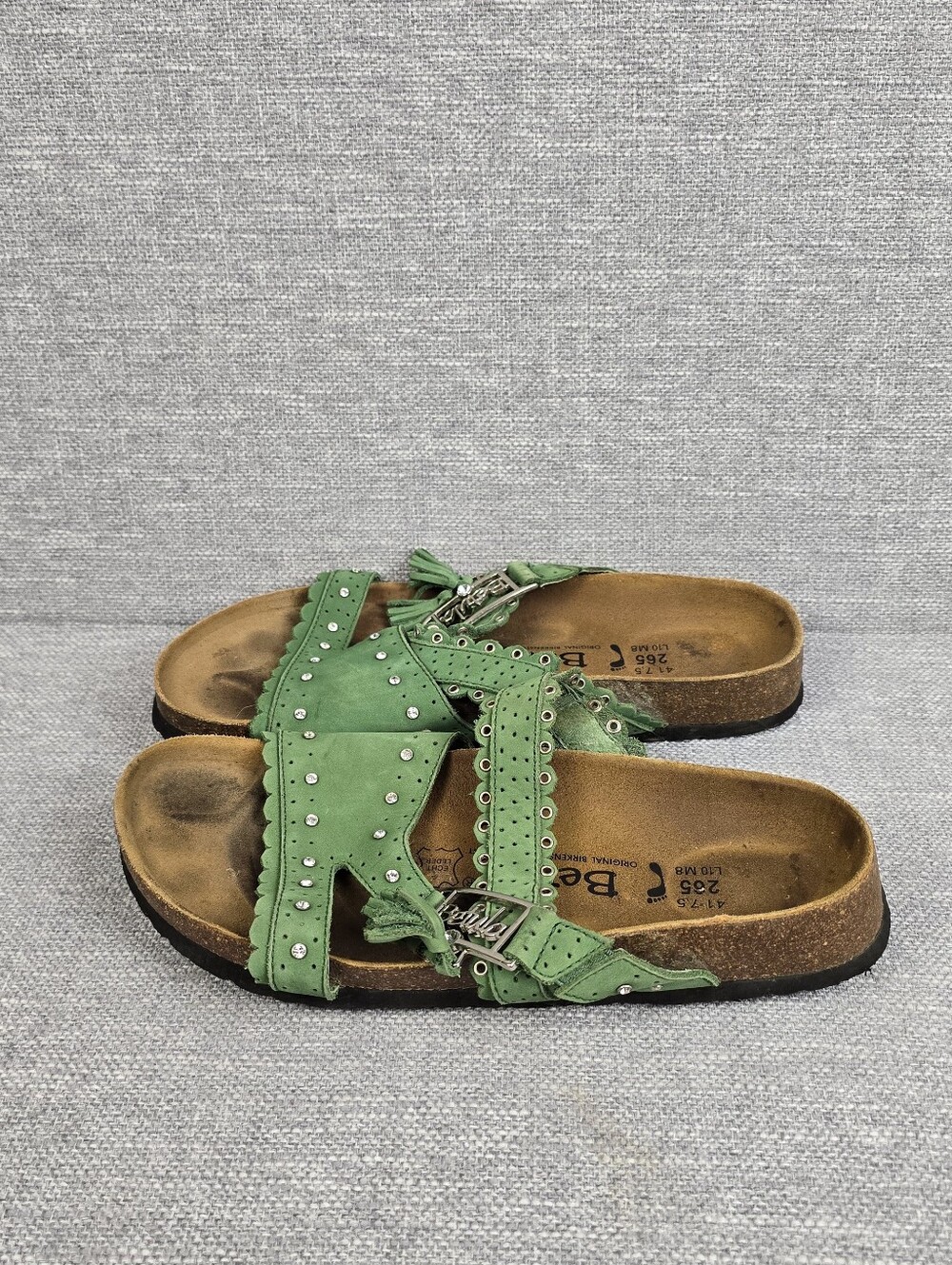 Betula By Birkenstock Krystle Green Rinestone Sandal Womens Sz 10
